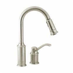 Moen® 7590CSL Aberdeen™ Kitchen Faucet, 1.5 gpm Flow Rate, Classic Stainless Steel, 1 Handles, 2 Faucet Holes, Function: Traditional, Domestic
