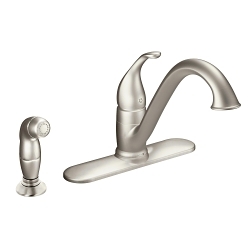 Moen® 7840SRS Kitchen Faucet, Camerist®, 1.5 gpm Flow Rate, Low-Arc Spout, Spot Resist® Stainless Steel, 1 Handle, Domestic