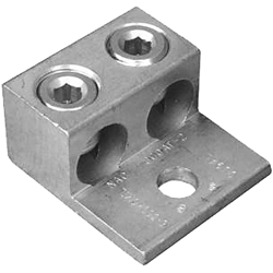 MORRIS 90816 2-Conductor Dual Rated Mechanical Lug, 6 AWG to 250 kcmil Solid Aluminum/Copper Conductor, 0.41 in Stud, 1 Bolt Hole, 6061-T6 Aluminum Alloy