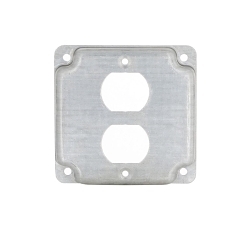 RACO® 902C Exposed Work Cover, 4-1/8 in L 4-1/8 in W, Duplex Receptacle Cover, Steel