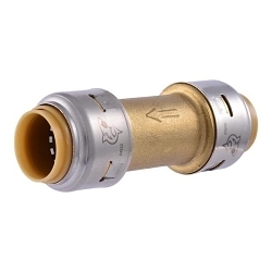 Sharkbite® UR2008 Check Valve, 1/2 in Nominal, Push-to-Connect End Style, Lead-Free DZR Brass Body, EPDM Softgoods