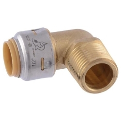 Sharkbite® UR280 Adapter Elbow, 1/2 in Nominal, MNPT End Style, Lead-Free DZR Brass