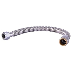 Sharkbite® URSS3088FX18 Corrugated Water Heater Connector, 3/4 in Nominal, FIP End Style, 18 in L, 200 psi Working, Lead-Free DZR Brass