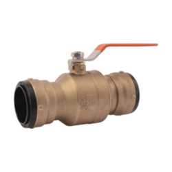 Sharkbite® UXLBV41 Ball Valve, 1-1/2 in Nominal, Push-to-Connect End Style, 200, Brass Body, Full Port, Domestic