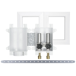 Sioux Chief OxBox™ 696RG2313MF Fire-Rated Washing Machine Outlet Box With MiniRester™ Water Hammer Arresters and Plain Valve, 1/2 in Solder x 3/4 in Male Hose Thread Outlet, ABS, Import