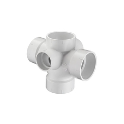 3" PVC Sanitary Cross with Two 2" Inlets P439-338