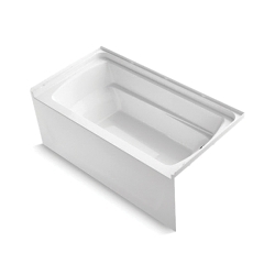 Sterling® 71121122-0 Bathtub, Ensemble®, Rectangle Shape, 60-1/4 in L x 32-1/8 in W, Right Drain, White