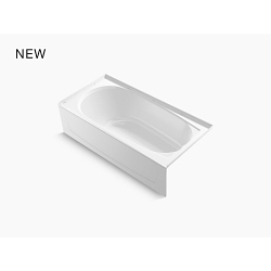 Sterling® 71341120-0 Performa™ 2 Vikrell Bathtub, Oval Shape, 60 in L x 29 in W, Right Drain