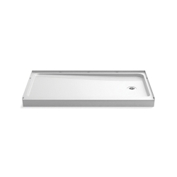 Sterling® 72181120-0 Ensemble® Shower Base, White, Right Drain, 60 in L x 32 in W x 4-1/2 in D