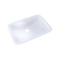 Toto® LT542G#01 Modern Lavatory Sink With Rear Overflow, Rectangle Shape, 20-7/8 in W x 14-3/8 in D, Vitreous China, Cotton White