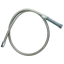 T & S B-0044-H Flexible Hose With Adapter, 3/4-14 Nominal, FNPT End Style, 44 in L, 20 to 125 psi Working, Stainless Steel, Domestic