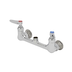 T & S B-0230-LN Sink Mixing Faucet, 28.63 gpm Flow Rate, 8 in Center, Swivel Spout, Polished Chrome, 2 Handles, Domestic
