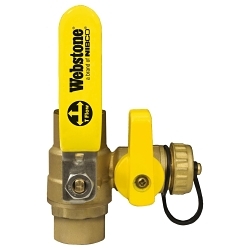 Webstone Ball Drain™ 50613 5061 Ball Valve, 3/4 in Nominal, C End Style, Forged Brass Body, Full Port, EPDM/PTFE Softgoods, Import