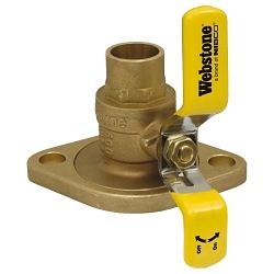 Webstone The Isolator® Clean Brass® H-51404HV Ball Valve, 1 in Nominal, C x Rotating Flanged End Style, Brass Body, Full Port, PTFE Softgoods, Import