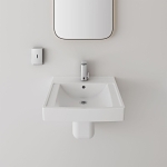American Standard 0059020EC.020 Murro Universal Design Shroud/Knee Contact Guard, Lavatory Sink, Wall Mount Installation, Vitreous China, 21-1/4 in W x 20-1/2 in D, Import