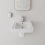 American Standard 0059020EC.020 Murro Universal Design Shroud/Knee Contact Guard, Lavatory Sink, Wall Mount Installation, Vitreous China, 21-1/4 in W x 20-1/2 in D, Import