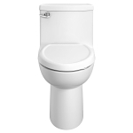 American Standard 2403128.020 1-Piece Toilet, Cadet®, Elongated Bowl, 16-1/2 in H Rim, 12 in Rough-In, 1.28 gpf, White, Import