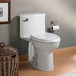 American Standard 2403128.020 1-Piece Toilet, Cadet®, Elongated Bowl, 16-1/2 in H Rim, 12 in Rough-In, 1.28 gpf, White, Import