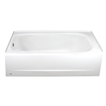 American Standard 2460002.020 2460 Cambridge Bathtub, Soaking, Rectangle Shape, 60 in L 32 in W, Left Drain, White, Domestic
