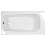 American Standard 2460002.020 2460 Cambridge Bathtub, Soaking, Rectangle Shape, 60 in L 32 in W, Left Drain, White, Domestic