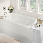 American Standard 2460002.020 2460 Cambridge Bathtub, Soaking, Rectangle Shape, 60 in L 32 in W, Left Drain, White, Domestic