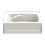 Aquatic A2000205-R-WHT Everyday Series Bathtub, Soaking, Rectangle Shape, 60 in L 43-1/4 in W, Right Drain, White, Domestic