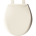 Bemis® 200E4B 346 Toilet Seat With Cover, AFFINITY ™, Round Bowl, Closed Front, Plastic, Biscuit, Adjustable Hinge