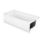 BOOTZ® BZ010014-R-000-00 Maui Bathtub, Soaking, Rectangle Shape, 60 in L 30 in W, Right Drain, White, Domestic