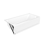 BOOTZ® BZ117200-R-000-00 BootzCast Professional Bathtub, Rectangle Shape, 60 in L 30 in W, Right Drain, White, Domestic