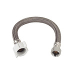BrassCraft® Speedi Plumb® PLUS B3-12DL F B3-DL Flexible Lead Free Braided Water Toilet Connector, 1/2 x 7/8 in Nominal, Compression x Ballcock End Style, 12 in L, 125 psi Working, Polymer, Import