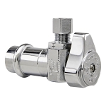 BrassCraft® G2CP09X C1 Angle Stop Valve, 1/2 x 3/8 in Nominal, Compression End Style, Brass Body, Import