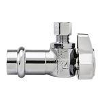 BrassCraft® G2CP09X C1 Angle Stop Valve, 1/2 x 3/8 in Nominal, Compression End Style, Brass Body, Import