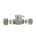 BrassCraft® G2CR34X C 1/4 Turn Water Supply Stop, 1/2 in Nominal, Compression x OD Compression, 125 psi, Brass Body, Polished Chrome, Domestic