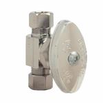 BrassCraft® OCR11X C Multi-Turn Straight Stop, 1/4 x 3/8 in Nominal, Compression, 125 psi, Brass Body, Polished Chrome, Domestic