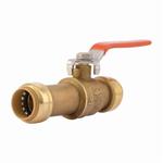 Sharkbite® 24736LF Ball Valve, 3/4 in Nominal, Push-Fit x Slip End Style, Brass Body, Full Port, EPDM Softgoods, Import