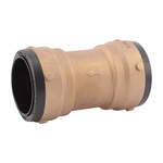 Sharkbite® SB0154 2XL Large Diameter Straight Pipe Coupling, 2 in Nominal, Push-Fit End Style, Brass, Import
