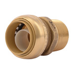 Sharkbite® U140LF Straight Male Connector, 1 in Nominal, Push-Fit x MNPT End Style, Brass, Import