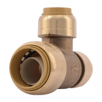 Sharkbite® U416LF Pipe Reducing Tee, 1 x 1 x 3/4 in Nominal, Push-Fit End Style, Brass, Import