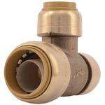Sharkbite® UR454 Tee, 3/4 x 1/2 x 1/2 in Nominal, Push-to-Connect End Style, Lead-Free DZR Brass