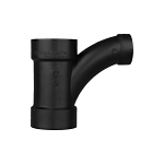 Charlotte ABS 00502 1400 1-Piece Combination Reducing Wye and Elbow, 3 x 3 x 2 in Nominal, Hub End Style, SCH 40/STD