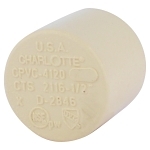 Charlotte CTS 02116 0600 Cap, 1/2 in Nominal, Socket End Style, CPVC, Domestic