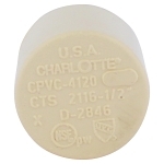 Charlotte CTS 02116 0600 Cap, 1/2 in Nominal, Socket End Style, CPVC, Domestic