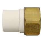 Charlotte CTS 02206B 1000 CTS 02206B Adapter, 1 in Nominal, Hub x FNPT End Style, SDR 11, CPVC, Brass Seal, Domestic