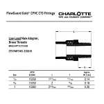 Charlotte FlowGuard Gold® CTS 02216B 1000 CTS 2216 B Male Adapter, 1 in Nominal, MNPT x Socket End Style, SDR 11, CPVC, Domestic