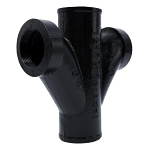 Charlotte EZS 00001 0600 FIG 1 Double Fixture Fitting, 2 x 1-1/2 in Nominal, Spigot x Spigot x FNPT x FNPT End Style, Cast Iron, Domestic