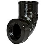 Charlotte NH 00004A 1200 Tapped 1/4 DWV Pipe Bend, 2 x 1-1/2 in Nominal, Spigot End Style, Cast Iron, Black, Domestic