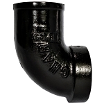 Charlotte NH 00004A 1200 Tapped 1/4 DWV Pipe Bend, 2 x 1-1/2 in Nominal, Spigot End Style, Cast Iron, Black, Domestic