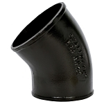 Charlotte NH 00012 1600 Long 1/8 DWV Pipe Bend, 6 in Nominal, Spigot End Style, Cast Iron, Black, Domestic
