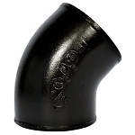 Charlotte NH 00012 1600 Long 1/8 DWV Pipe Bend, 6 in Nominal, Spigot End Style, Cast Iron, Black, Domestic