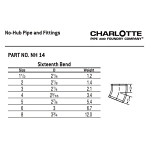 Charlotte NH 00014 0800 1/16 DWV Pipe Bend, 2 in Nominal, Spigot End Style, Cast Iron, Black, Domestic
